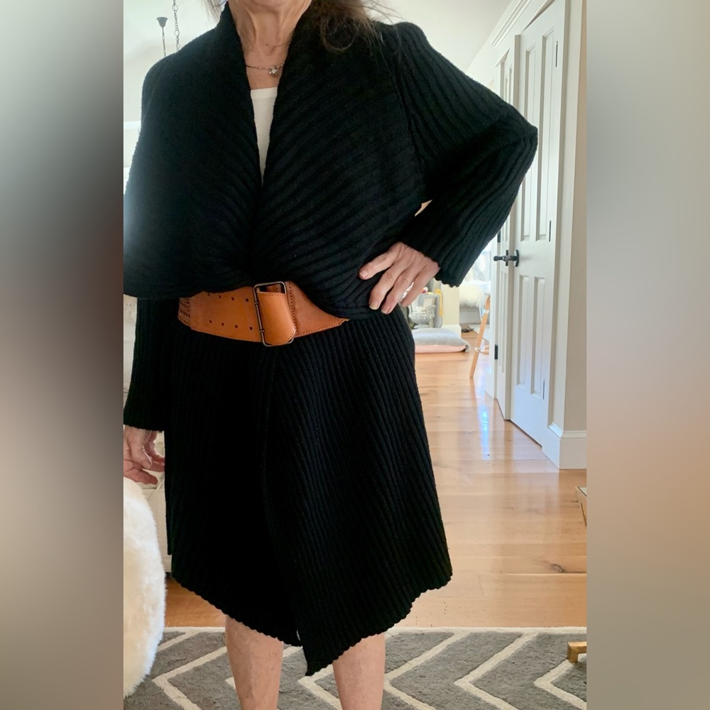 S wool oversized cardigan wrap sweater